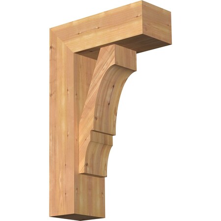 Ekena Millwork Balboa Block Smooth Bracket w/ Offset Brace, Western Red Cedar, 7 1/2"W x 20"D x 32"H BKT0806X20X32BOA05SWR